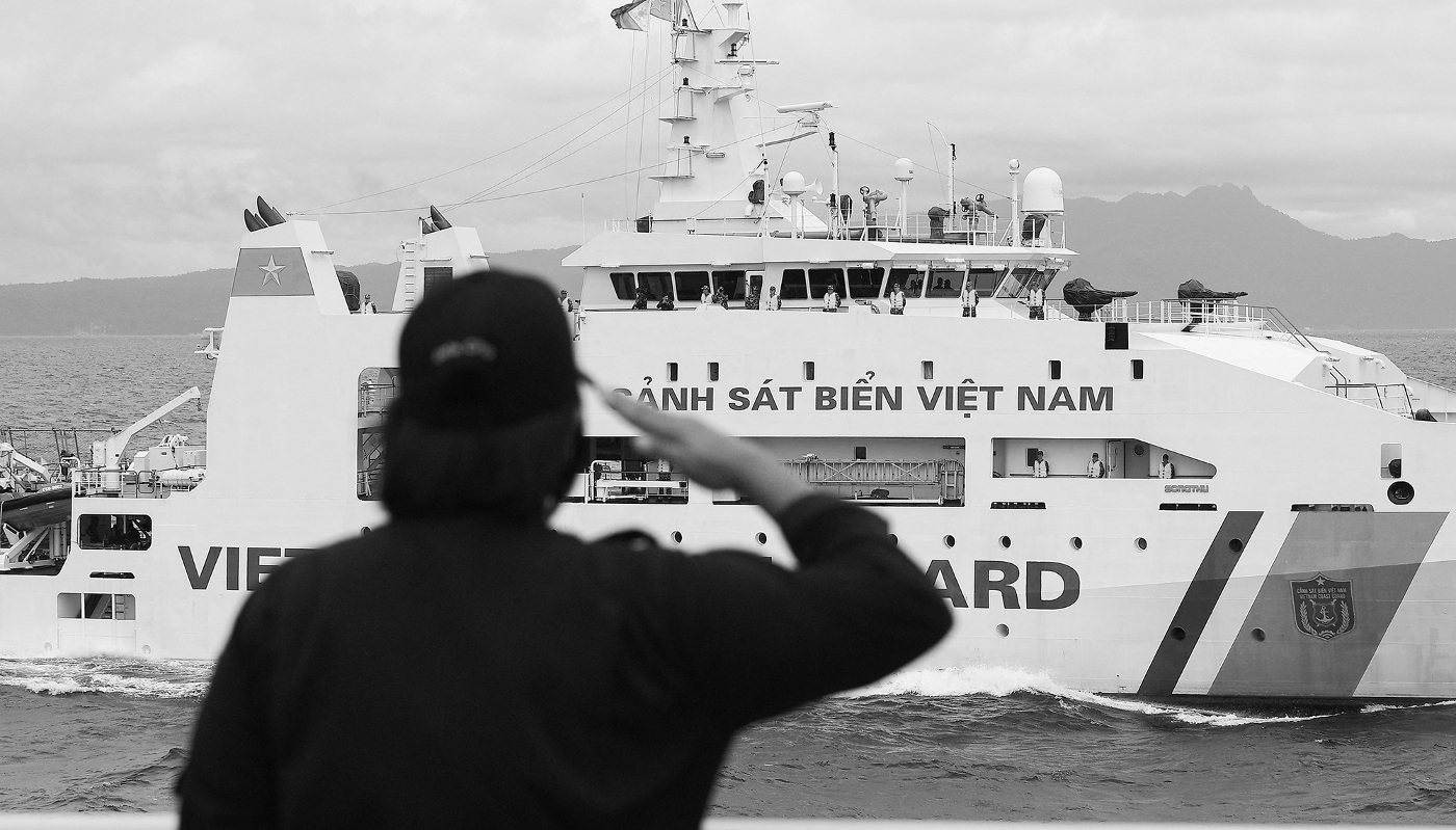 Un bateau des garde-côtes vietnamiens lors d'un exercice maritime en mer de Chine méridionale, le 9 août 2024.
