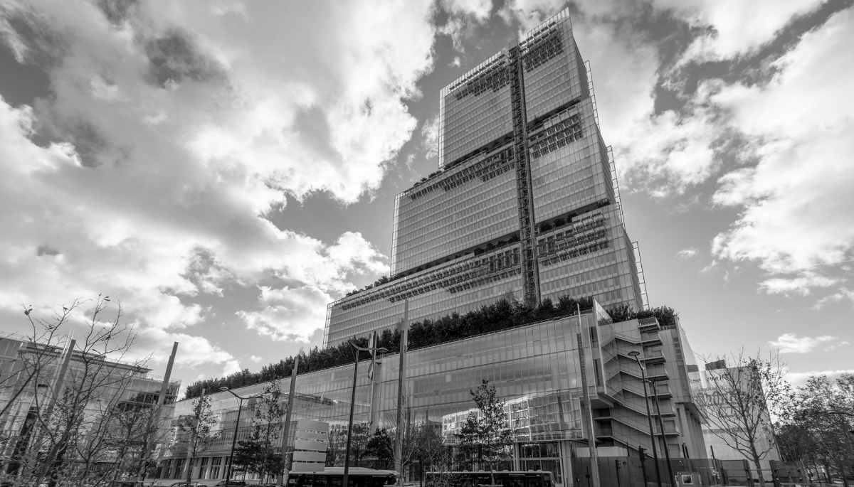 Vue extérieure du tribunal judiciaire de Paris.