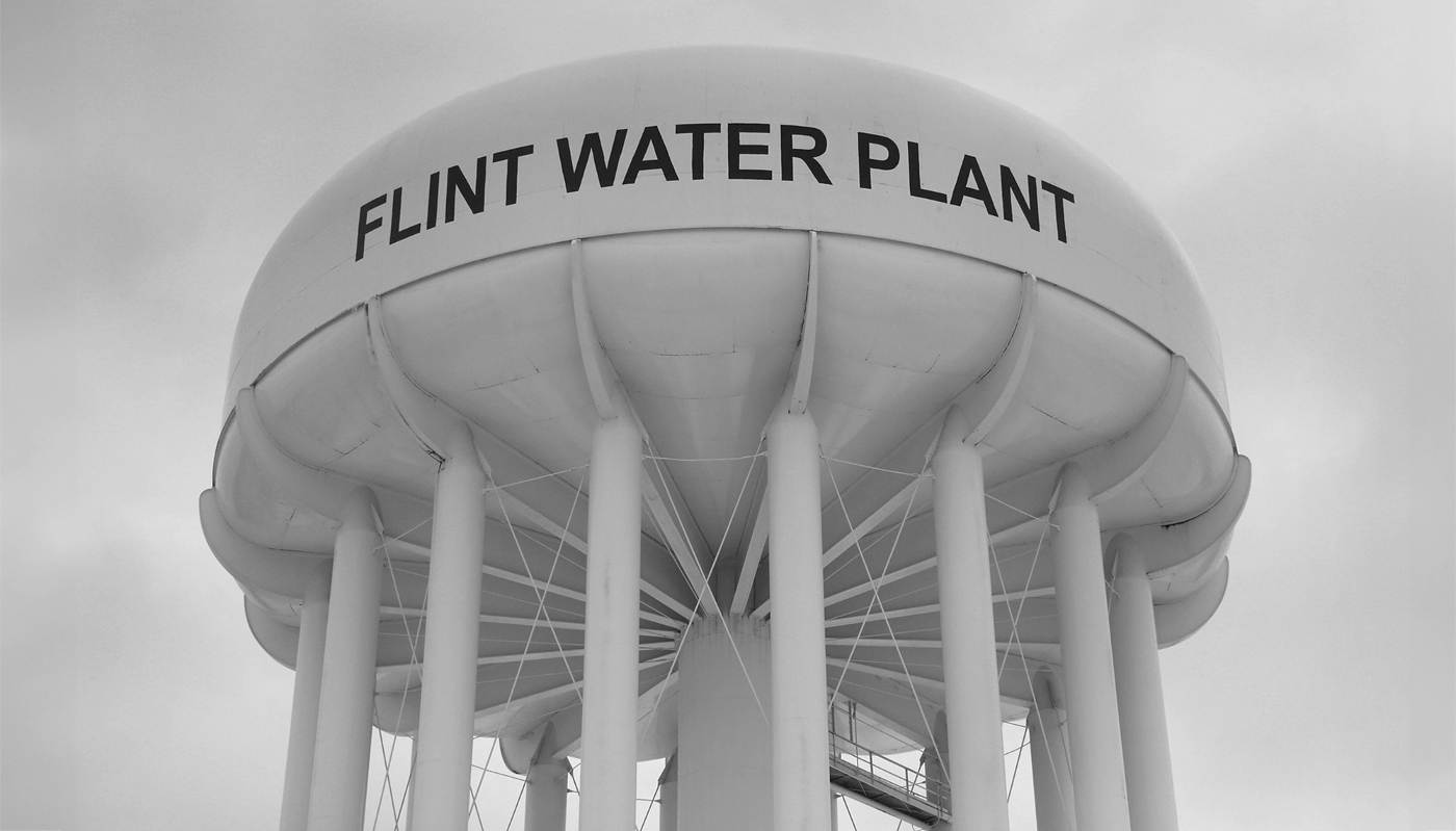 L'usine de traitement d'eau de Flint, dans le Michigan, en janvier 2016.