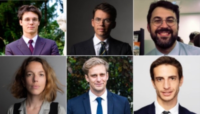 De g. à dr. et de bas en haut : Lucas Nagot, Jean Chuilon Croll, Maxime Triquenaux, Mathilde Vanackere, Gautier Gadriot, Baptiste Rossi