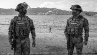 Des hommes de la Marine mexicaine à Acapulco, sur la côte pacifique, en juillet 2020.