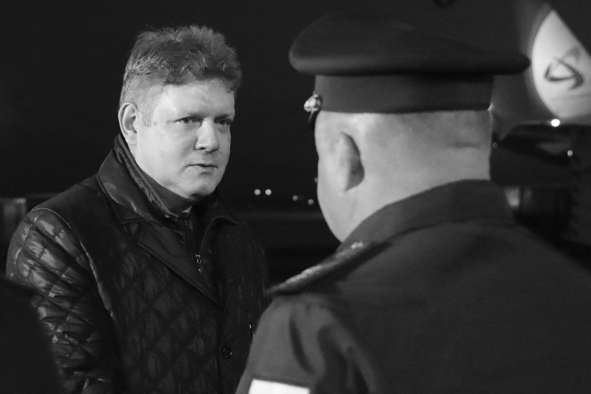 Anatoli Serychev, représentant plénipotentiaire en Sibérie, à l'aéroport de Novosibirsk le 21 octobre 2021.