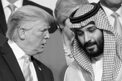 Donald Trump et le prince héritier d'Arabie saoudite Mohamed bin Salman au sommet du G20 d'Osaka.