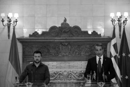 Le président ukrainien Volodymyr Zelensky a rencontré son homologue Kyriakos Mitsotakis le 21 août à Athènes.