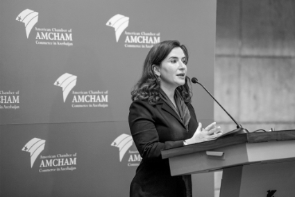 Nargiz Nasroullayeva, présidente du conseil d'administration de la chambre de commerce américaine en Azerbaïdjan (AmCham).