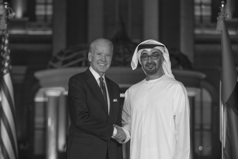 Joe Biden et le prince d'Abou Dhabi Mohamed bin Zayed al-Nahyan en mars 2016.