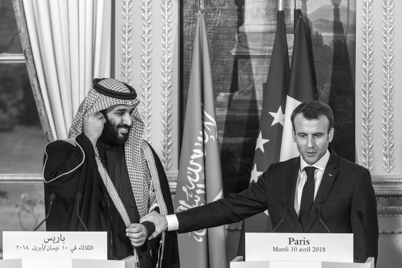 Le président français Emmanuel Macron et le prince Mohamed bin Salman en 2018.