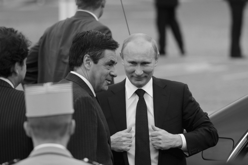 François Fillon et le président russe Vladimir Poutine en 2011.