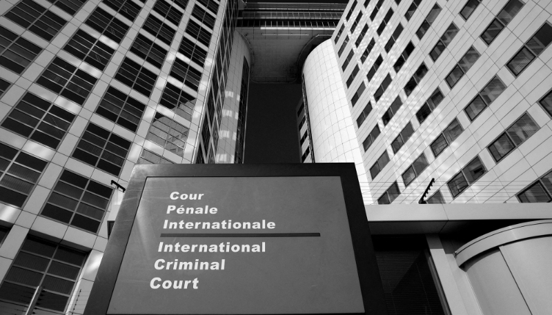 L'entrée de la Cour pénale internationale (CPI) à La Haye.
