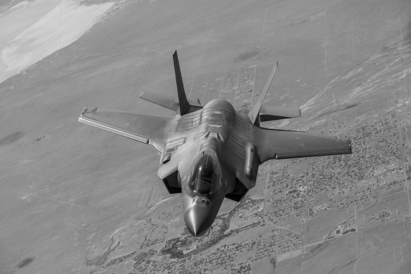 Un avion F-35, conçu par Lockheed Martin.