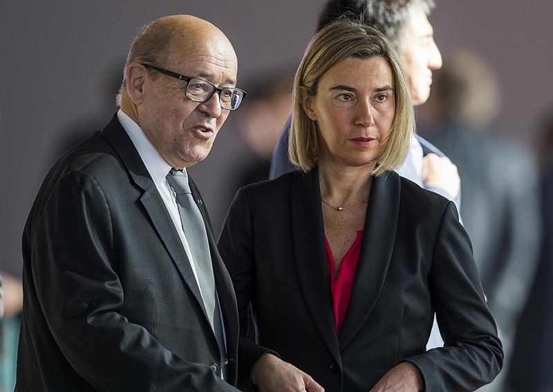 Jean-Yves Le Drian et Federica Mogherini.