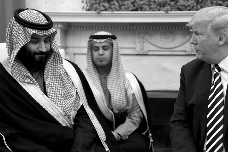 Mohamed Bin Salman avec Donald Trump, le 20 mars à Washington.