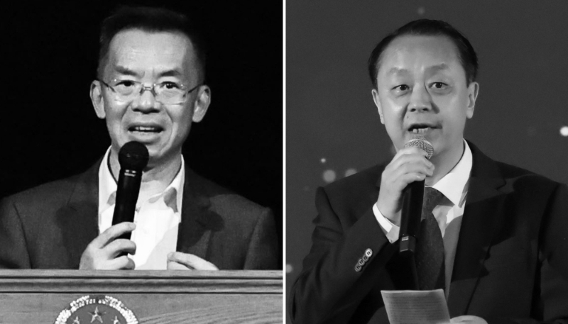L'ambassadeur de Chine à Paris, Lu Shaye, et le consul général chinois à Marseille, Dong Guangli.