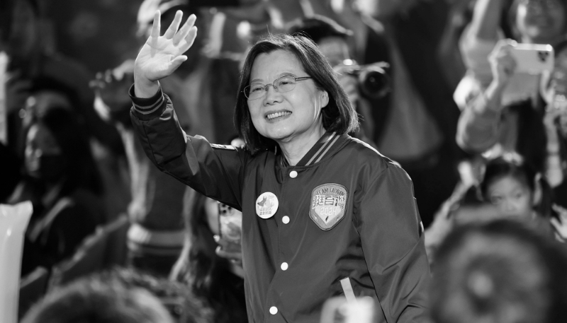 La présidente taïwanaise sortante Tsai Ing-wen lors d'un meeting de campagne à Taipei, Taïwan, le 29 décembre 2023. L'élection présidentielle de Taïwan est prévue pour le 13 janvier 2024.
