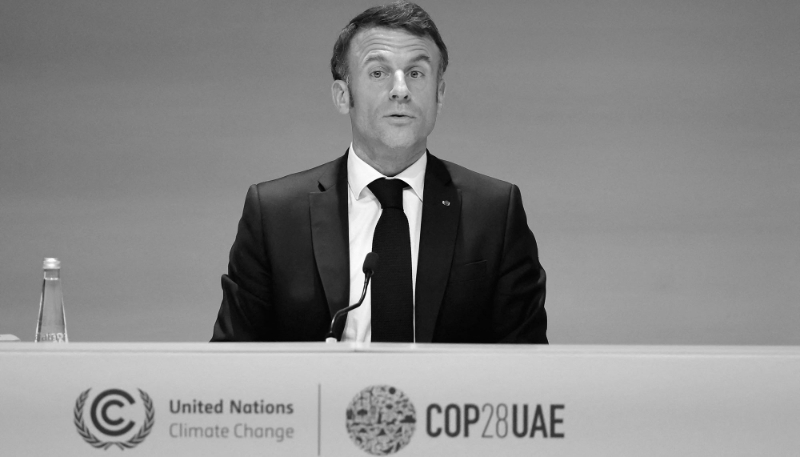 Le président français Emmanuel Macron, le 2 décembre 2023 à  la COP28 de Dubaï.