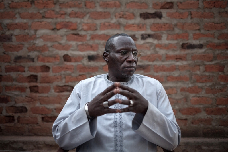 Noureddine Adam, le leader du groupe armé Front populaire pour la renaissance de la Centrafrique (FPRC), ici en 2017 à Birao, dans le nord de la RCA.