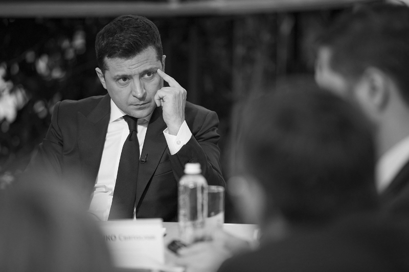 Le président ukrainien Volodymyr Zelensky s'est livré à une longue conférence de presse, devant des journalistes triés sur le volet, le 26 novembre.